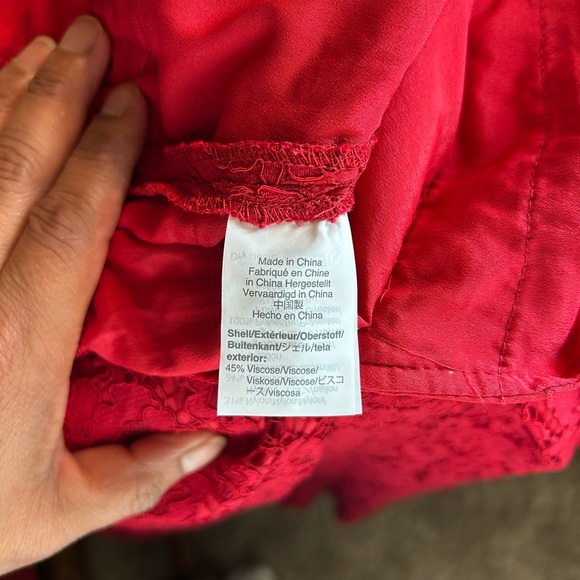 J. Crew Vibrant Red Lace Garment SIZE 00 - Picture 7 of 12
